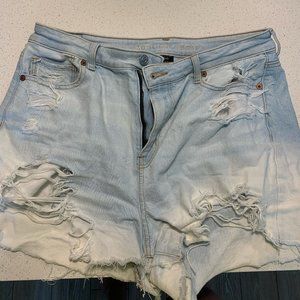 American Eagle Size 10 light blue and white jean shorts